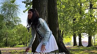 My friend controls my orgasms in public with a toy from