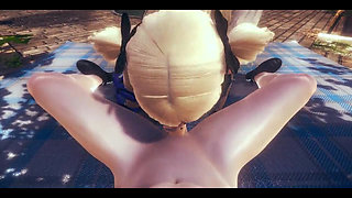 Genshin Impact Hentai - POV Fischl Blowjob and Cum at Her Face - Japanese Asian Manga Anime Game Porn