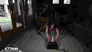 Devon Michaels rails the sybian saddle