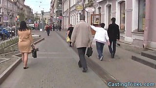 Casting eurobabe banged on tape
