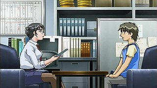 Busty Brunette in steamy cartoon romp with secretarial attire