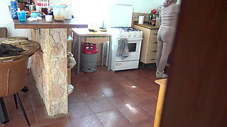 Turkish Cleaning Maid in Germany Is Shocked When I Flash My Big Cock to Her.