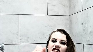 Blonde tight pussy babe solo toy fun in glamour masturbation