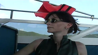 Girls in latex on the beach