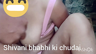Shivani Bhabhi, you are pressing your big boobs and also presented your pussy and you sucked your step son's black penis.