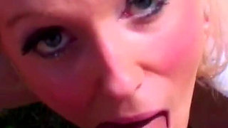 Blonde Big Tit Wife Cum Slut Dolly Delight Sucks off Her Hubby Outside