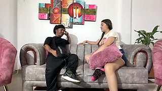 Latina Teen with Big Natural Tits Fucks Dwarf Lender to Clear Debt and Gets Huge Ass Filled with Juicy Milk