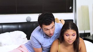 Latina stepsister gives her brother a creampie after he