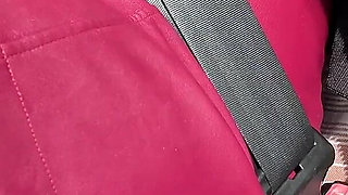 Stockings Suspender Belt Mini Skirt Without Panties and Big in Car