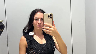 Tops Try on in a Locker Room, Big Boobs Flashing