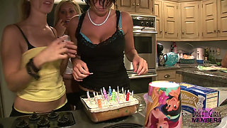 Private home video girls show tits ass & spread their pussies at a birthday