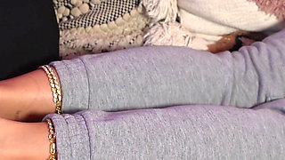 Long Toenails Footjob After Work: Blonde MILF's Cum on Soles in 4K