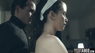 Lil' virgin nubile rewarded with massive meatpipe