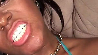 Sexy ebony girl Candice gets fucked by step brother with fat cock