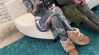 A Second Camera Secrets Tattooed Body Girl Teased in Photoshoot Before Tatttooed Man Wild Anal Ride & Ass to Mouth Feast