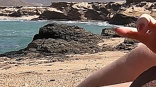Nasty Girl Gave Me Stunning Handjob at a Nude Beach with a Huge Cumshot