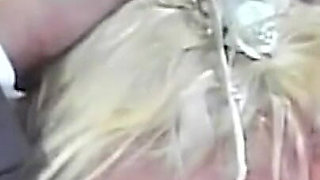Insatiable Blonde Bride Takes Two Cocks at Once