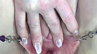 Stretched Pumped Pussy Pissing Close up 2