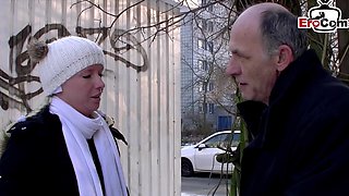 German girl next door is persuaded to have sex by boyfriend