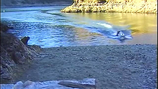 Threesome fucking on the beach