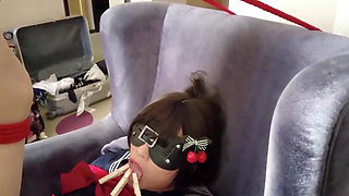 Mz04 - Orgasm Training with Pantyhose and Red Rope Binding
