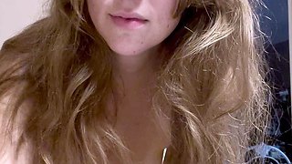 Blonde tight pussy babe solo toy fun in glamour masturbation