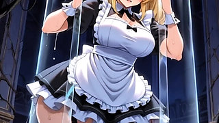 Master Punish Submissive BBW Maid in Glass Cage Horny