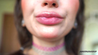 Nasty Messy Purple Lipgloss Kiss Spit Kissing