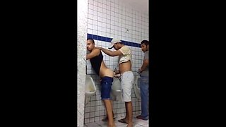 Public Restroom Hookup Caught on Webcam