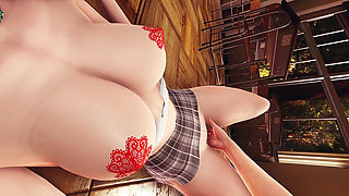 Hot Student Katie in 3D Hentai - Enjoy Pussy Fingering on the Floor, Intense Anal Vibrator Stimulation with Close-up Views