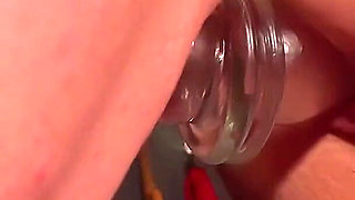 Cute BBW Just Got a New Big Dildo for Size Training