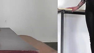 Slave's Orgasm Under Mistress Tatjana's White Boots Pp a
