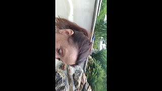 Candi Annie Sucks Cock and Swallows Cum in Fountain