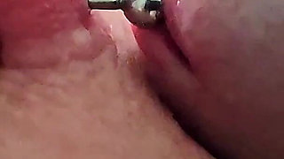 Cock Sounding by My Long Nipple Piercing This Was My First Inserting Dick