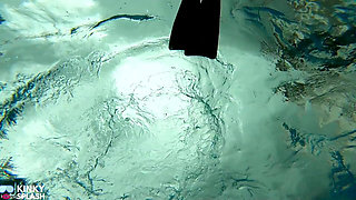 Wetsuit Bondage Mermaid Slippery Pool Kink with Fins, Rope & Deep Diving