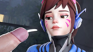Sexy D.va Asks to Use Condom for Big Dick & Intense Wild Cowgirl Hard Fuck - 3D Overwatch Animation