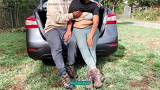 Outdoor Public Park Sex with Big Ass MILF - Steamy Car Trunk Romance & Sensual Love Making