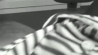Classic Big Boobed Twins Fucked in the Office Black Stockings