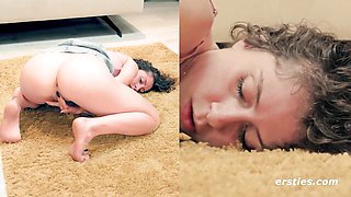 Brunette Arden Gets on All Fours and Rubs Herself Because She Must Masturbate Now