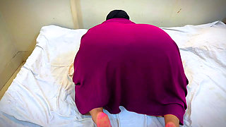 arabian Hijab girl inserts toy into chubby big ass hole, pleasure