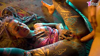 Tattooed Girl Got Caught Fucking Herself with a Big Toy, ANAL, BJ, Cumshot