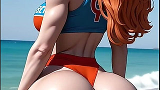 Huge Ass Bounce on Beach, Ai Animation
