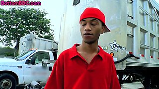 Black bottom picked up and fucked in his hairy ass outdoor