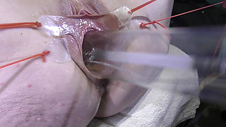 Far Spread Pussy Close up Fucking with Lamp 1000watt