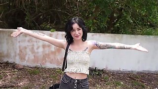 slim teen railed with BBC in the car