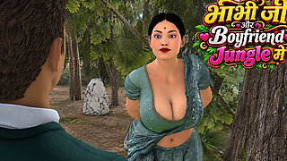 Horny Desi Indian Bhabhi: Hardcore Outdoor Secret Sex with Boyfriend in the Forest English Subtitles