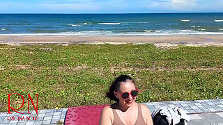 Nude beach. Watching at a public beach 318