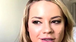 Sexy Blonde Babe With Big Boobs Strips Bra