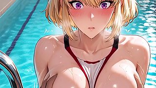 Blonde scout uniform bed fuck, swimsuit pool breast grope