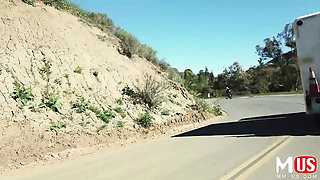 Riley Reign Shocked Hitchhiker Fucked Hard in Car - Blonde MILF Big Ass Doggy Style POV